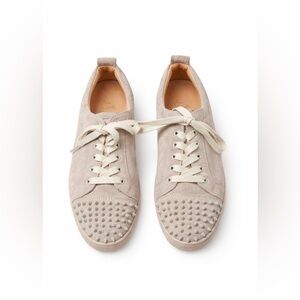 Christian Louboutin Junior Spikes Orlato Sneakers Suede Grey